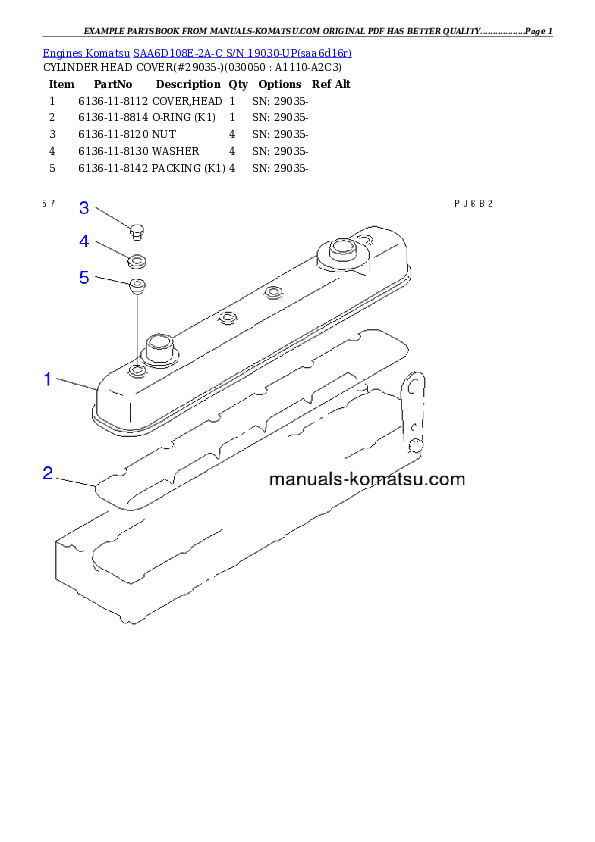 Protected: SAA6D108E-2A-C S/N 19030-UP Partsbook