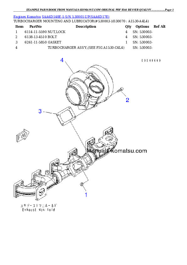 Protected: SAA6D140E-5 S/N 530001-UP Partsbook