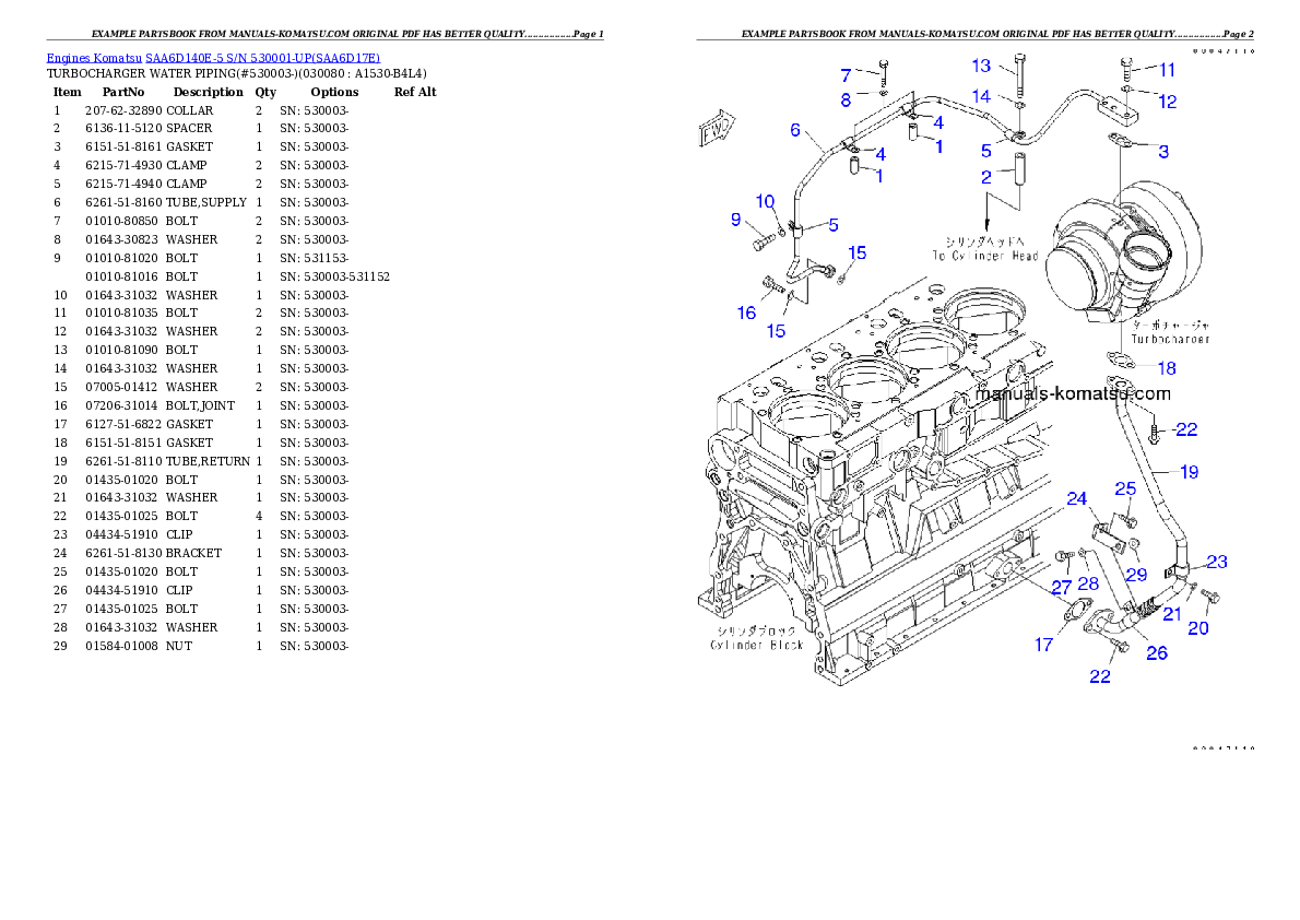 Protected: SAA6D140E-5 S/N 530001-UP Partsbook
