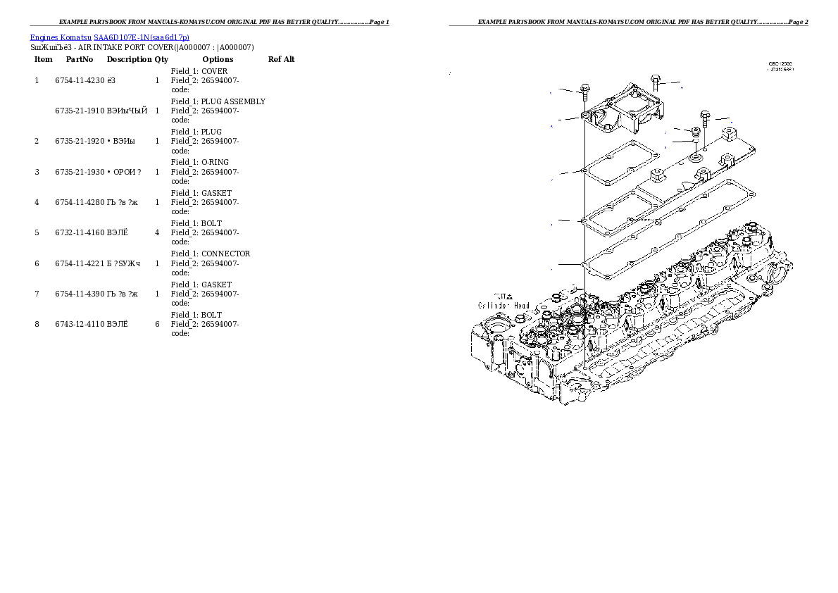 Protected: SAA6D107E-1N S/N 36506214-UP (For PC200-8M0/PC200LC-8M0) Partsbook