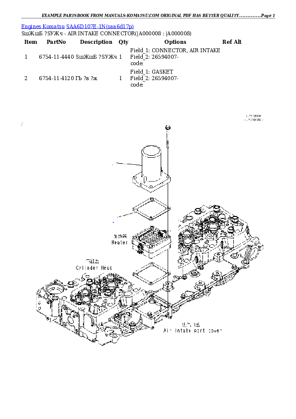 Protected: SAA6D107E-1N S/N 36506214-UP (For PC200-8M0/PC200LC-8M0) Partsbook