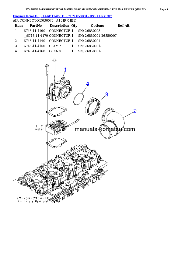 Protected: SAA6D114E-3D S/N 26850001-UP Partsbook
