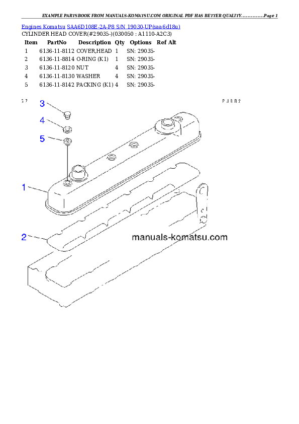 Protected: SAA6D108E-2A-P8 S/N 19030-UP Partsbook