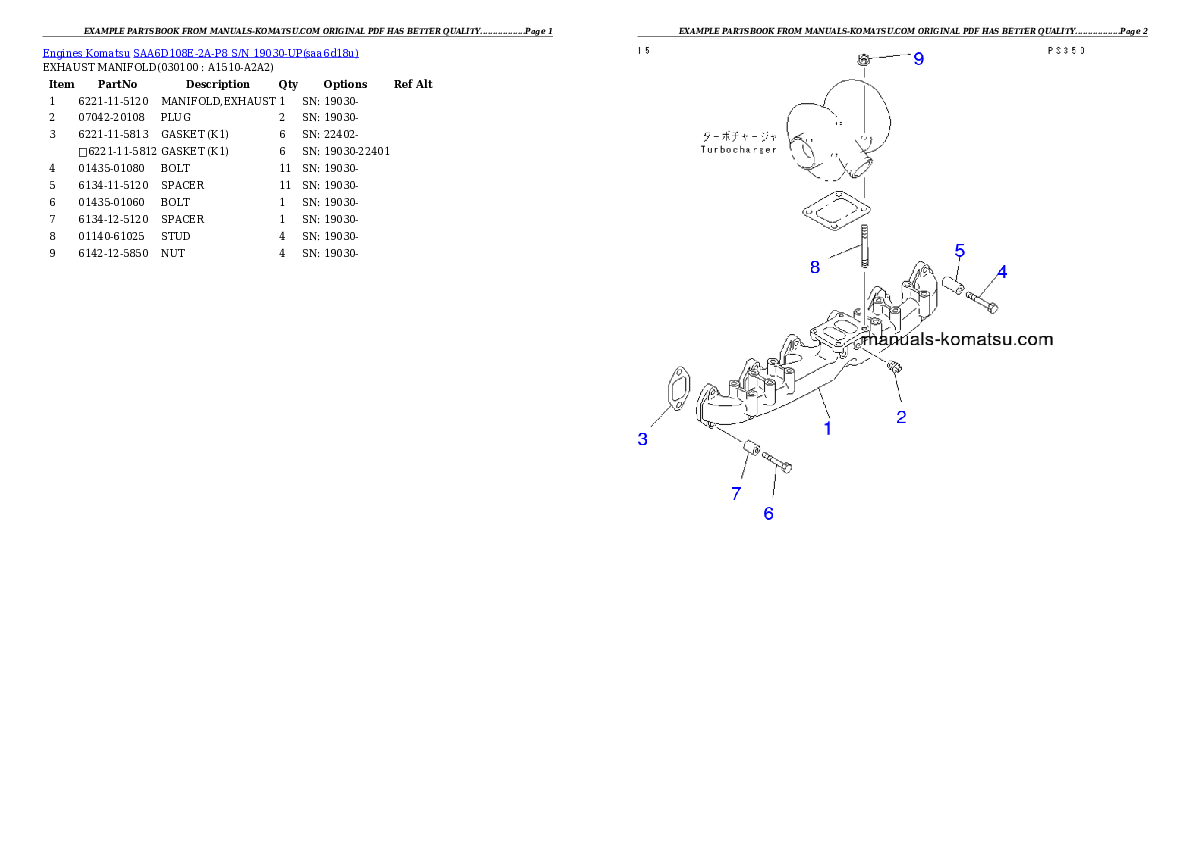 Protected: SAA6D108E-2A-P8 S/N 19030-UP Partsbook