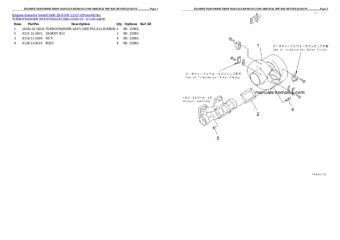 Protected: SAA6D140E-2B-8 S/N 22537-UP Partsbook