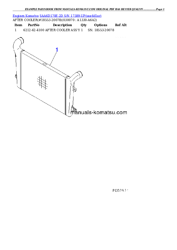 Protected: SAA6D170E-2D S/N 17389-UP Partsbook