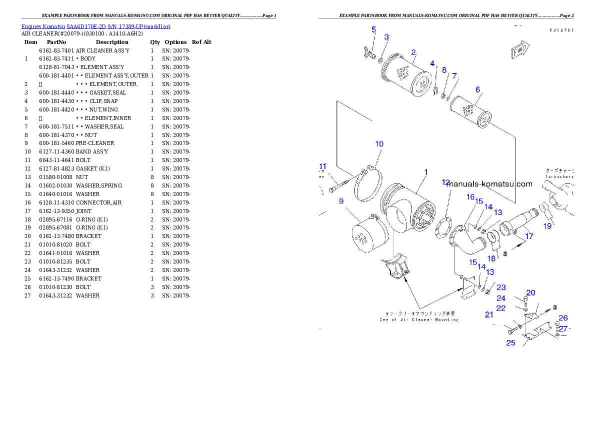 Protected: SAA6D170E-2D S/N 17389-UP Partsbook