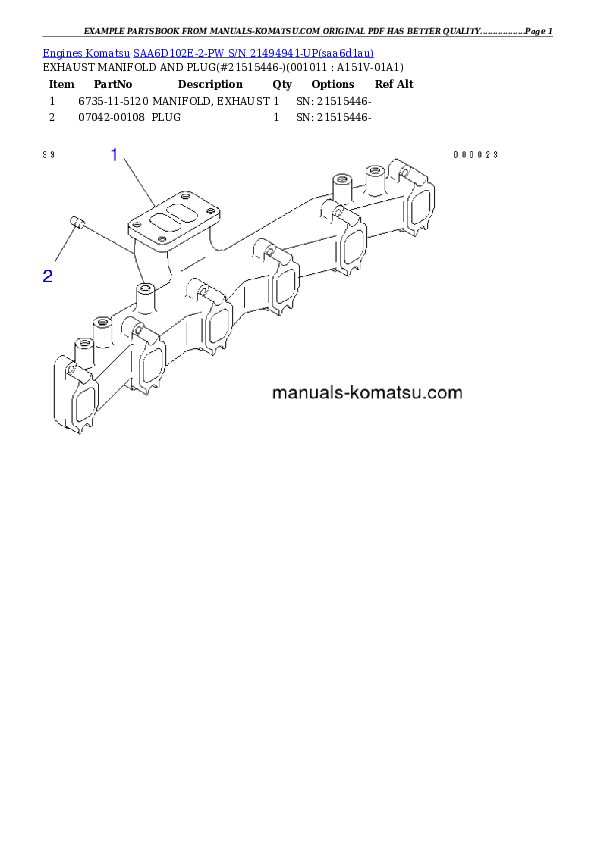 Protected: SAA6D102E-2-PW S/N 21494941-UP Partsbook