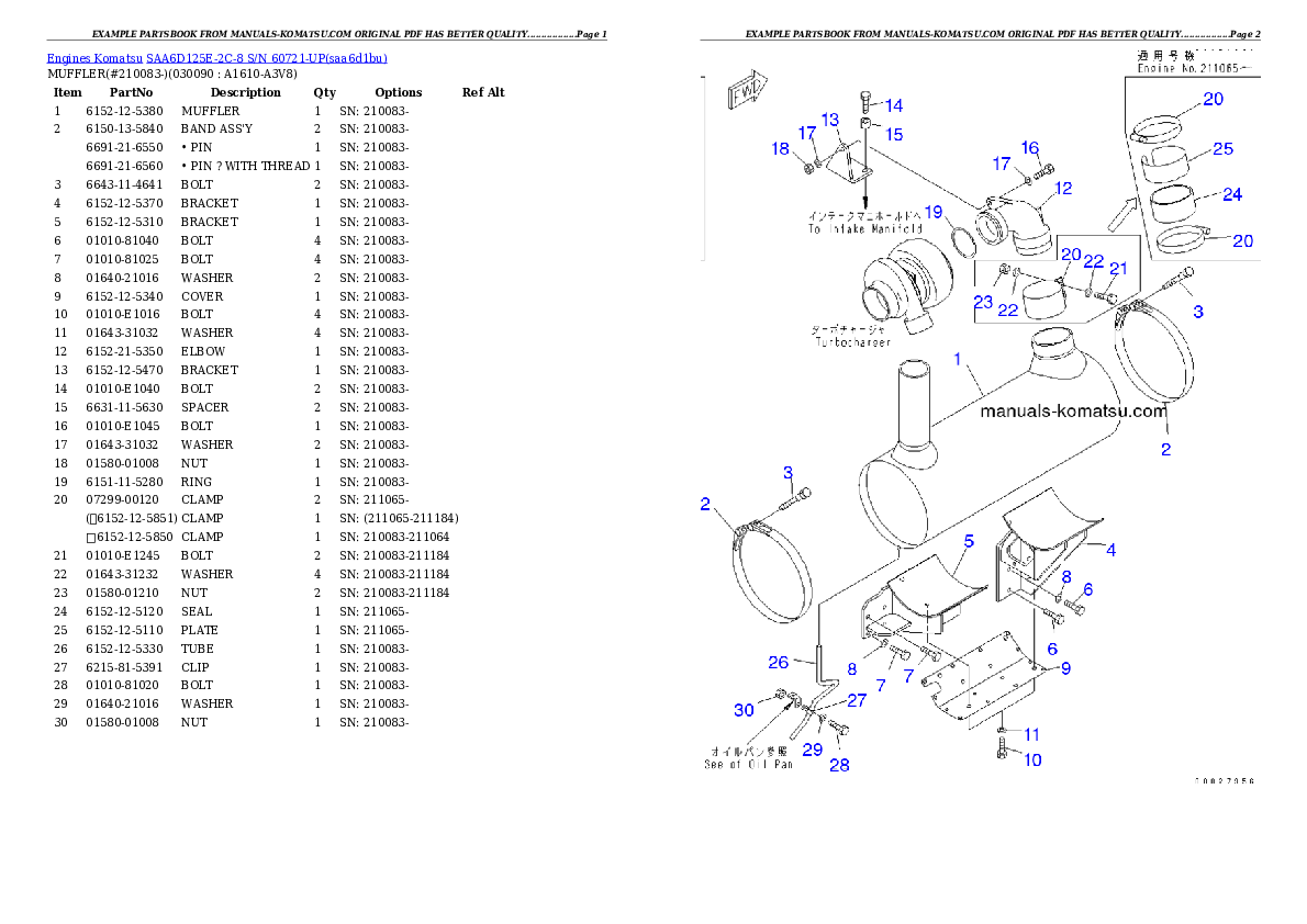 Protected: SAA6D125E-2C-8 S/N 60721-UP Partsbook