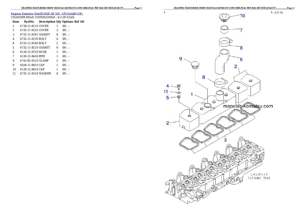 Protected: SAA6D102E-2B S/N .-UP Partsbook