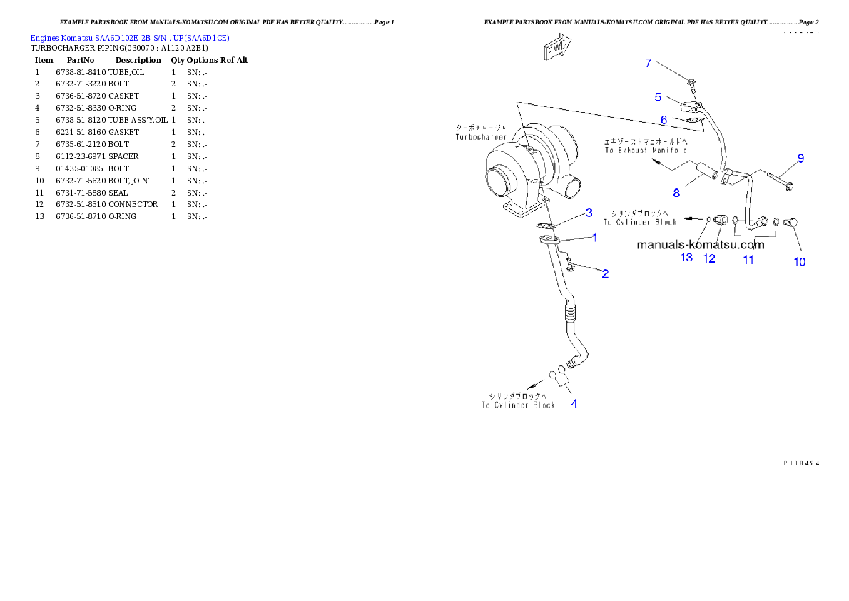 Protected: SAA6D102E-2B S/N .-UP Partsbook