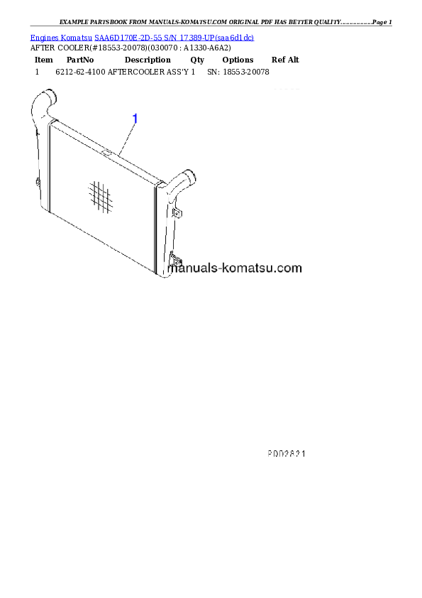 Protected: SAA6D170E-2D-55 S/N 17389-UP Partsbook