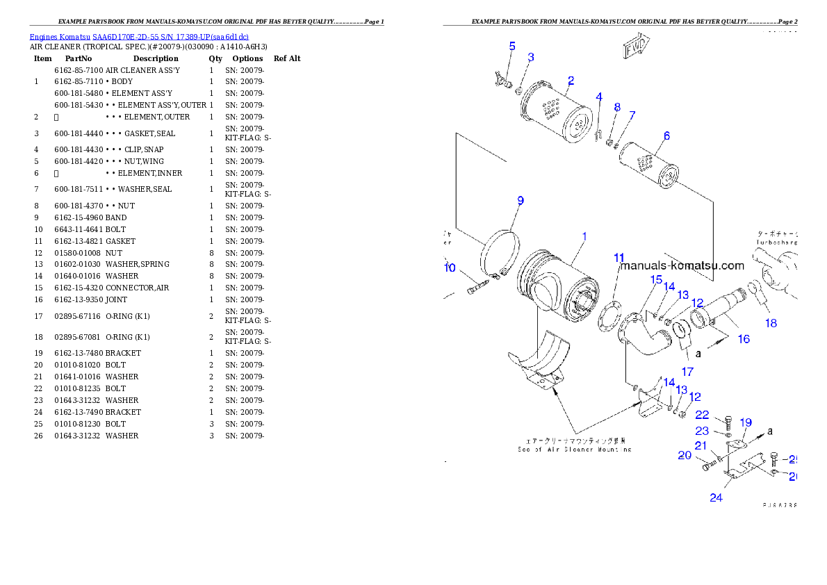 Protected: SAA6D170E-2D-55 S/N 17389-UP Partsbook