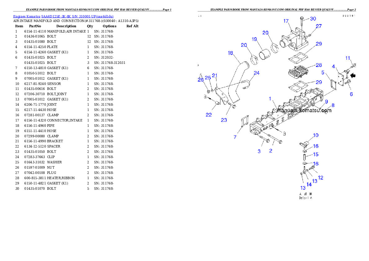 Protected: SAA6D125E-3K-8K S/N 310001-UP Partsbook