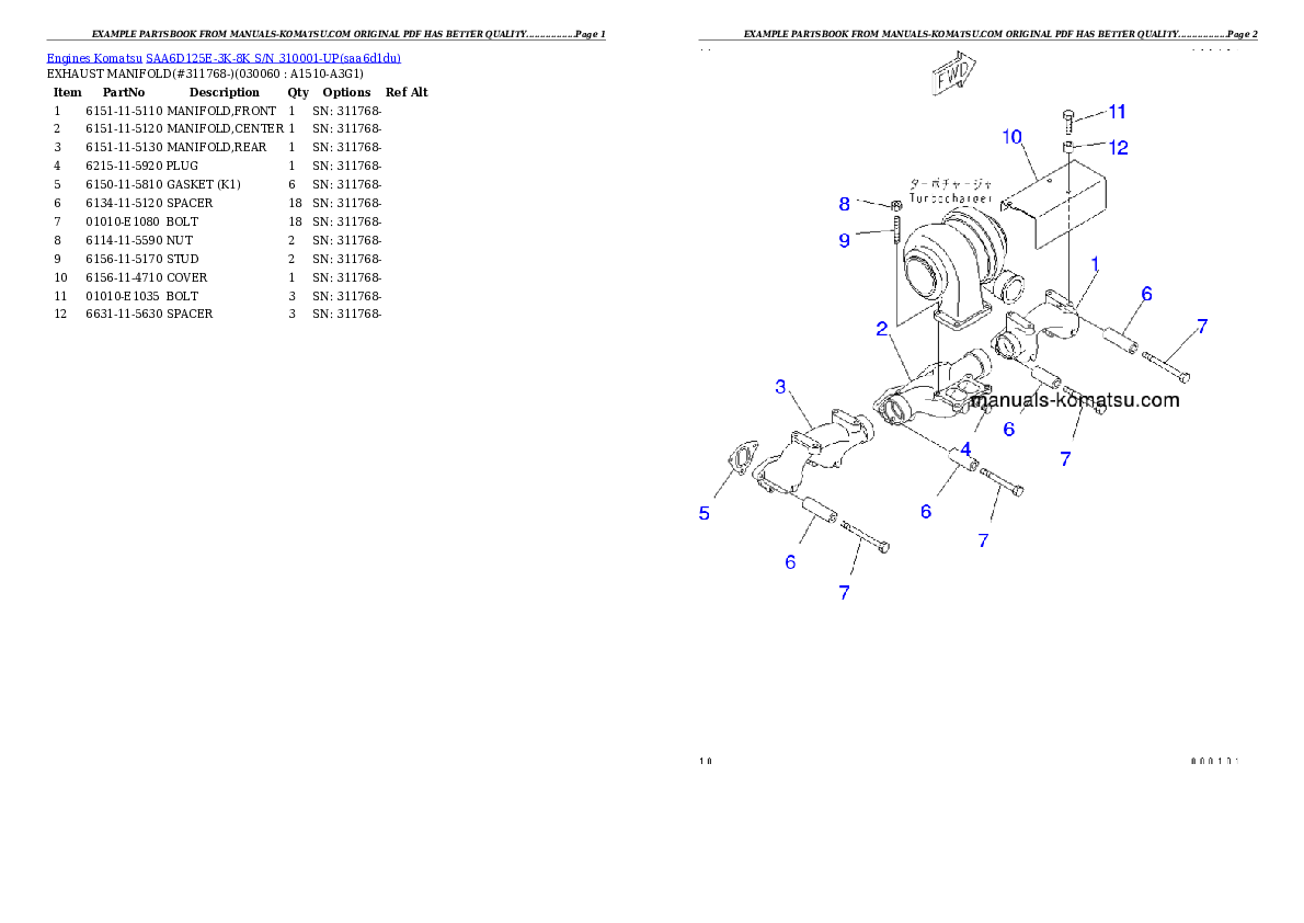 Protected: SAA6D125E-3K-8K S/N 310001-UP Partsbook