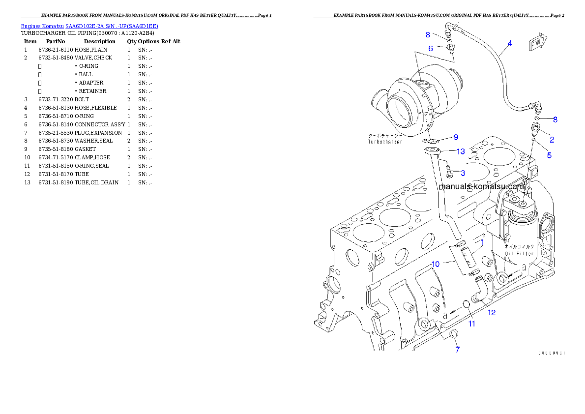 Protected: SAA6D102E-2A S/N .-UP Partsbook