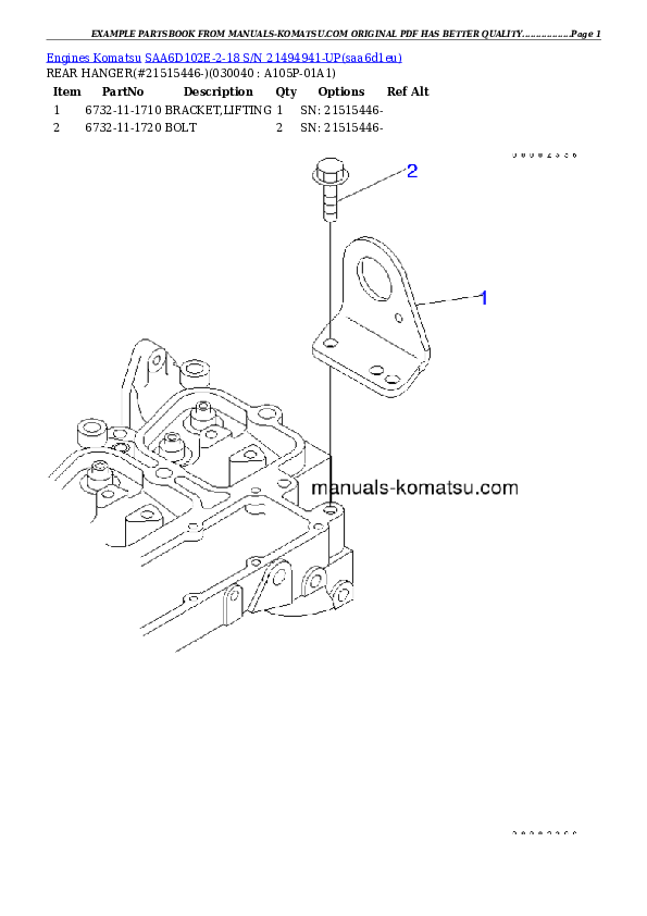 Protected: SAA6D102E-2-18 S/N 21494941-UP Partsbook