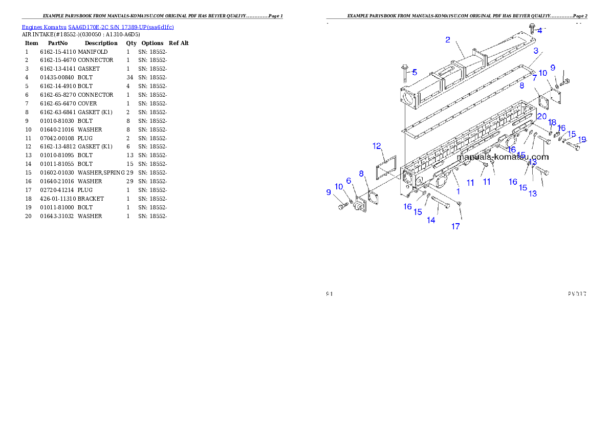 Protected: SAA6D170E-2C S/N 17389-UP Partsbook