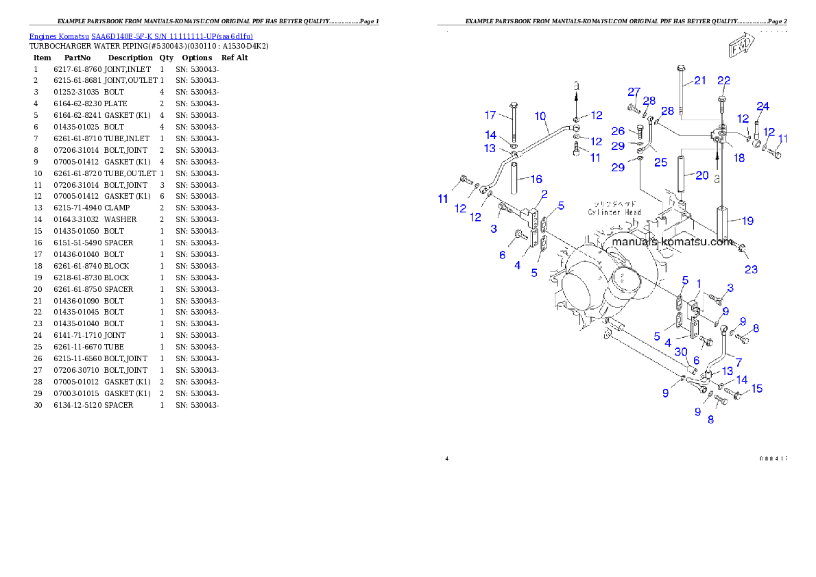 Protected: SAA6D140E-5F-K S/N 11111111-UP Partsbook