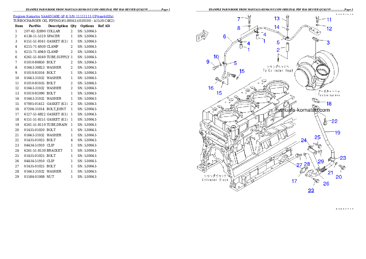 Protected: SAA6D140E-5F-K S/N 11111111-UP Partsbook