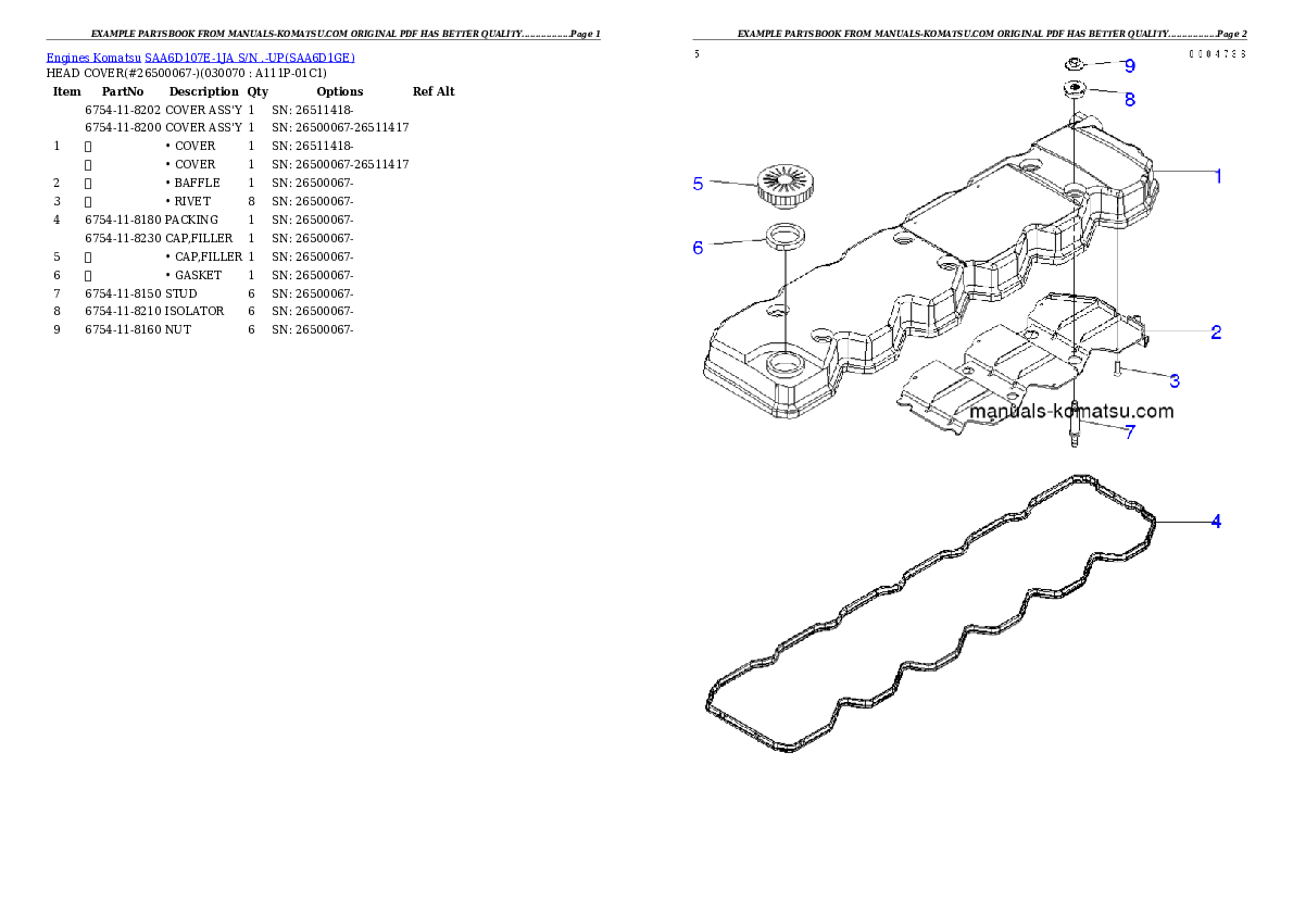 Protected: SAA6D107E-1JA S/N .-UP Partsbook