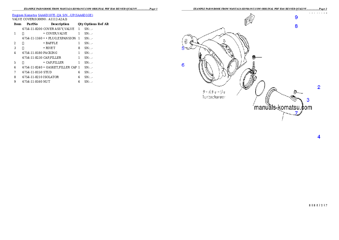 Protected: SAA6D107E-1JA S/N .-UP Partsbook