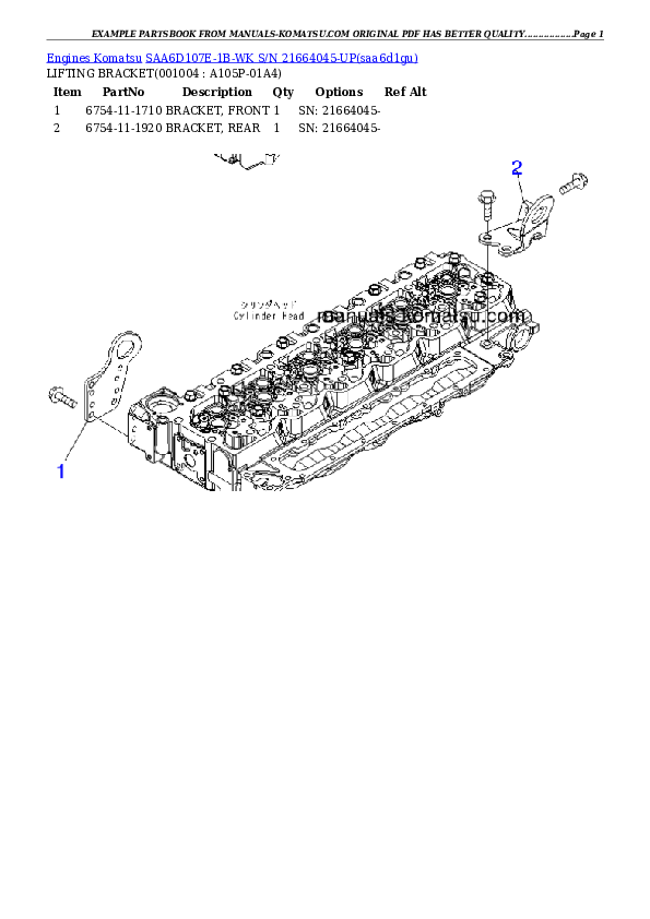 Protected: SAA6D107E-1B-WK S/N 21664045-UP Partsbook