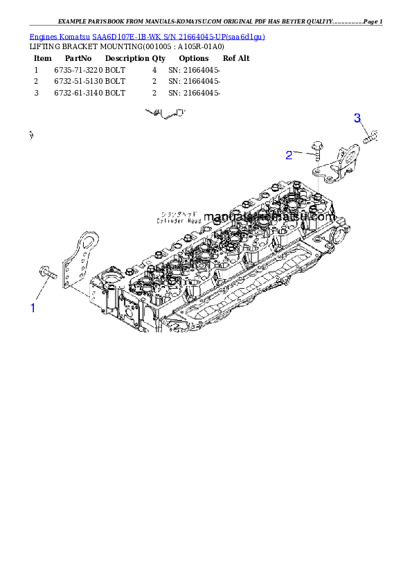 Protected: SAA6D107E-1B-WK S/N 21664045-UP Partsbook