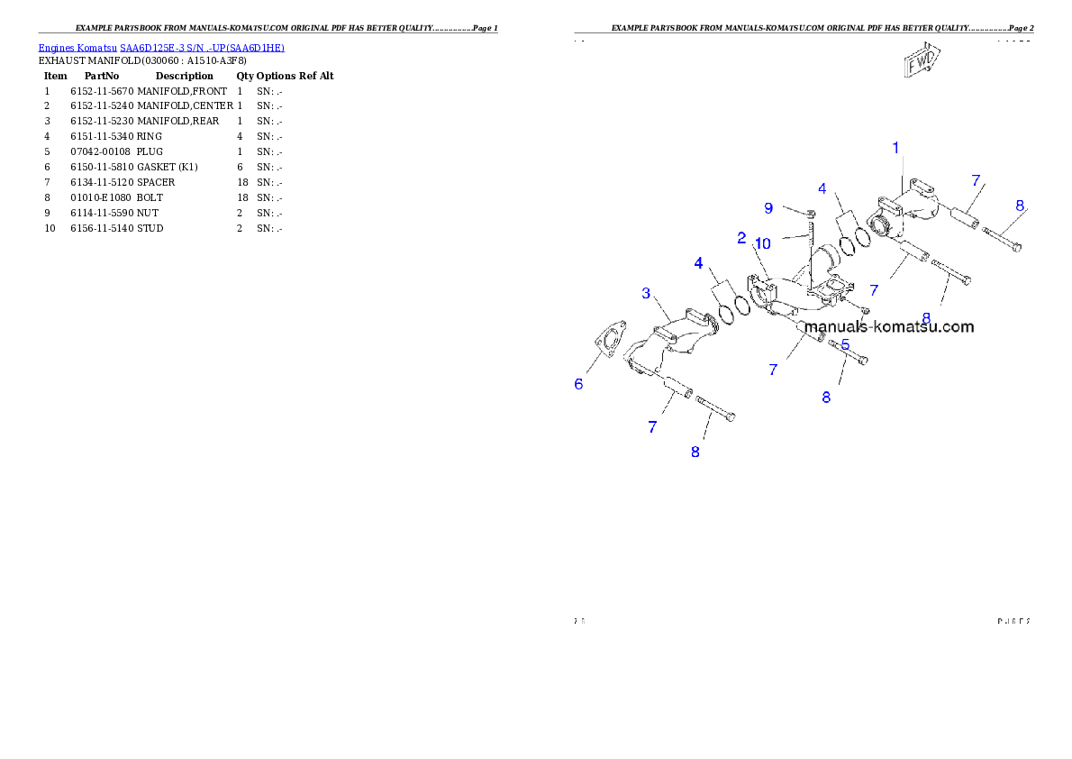 Protected: SAA6D125E-3 S/N .-UP Partsbook