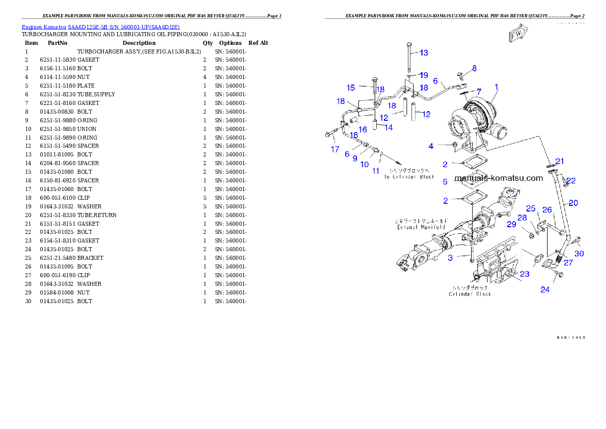 Protected: SAA6D125E-5B S/N 560001-UP Partsbook