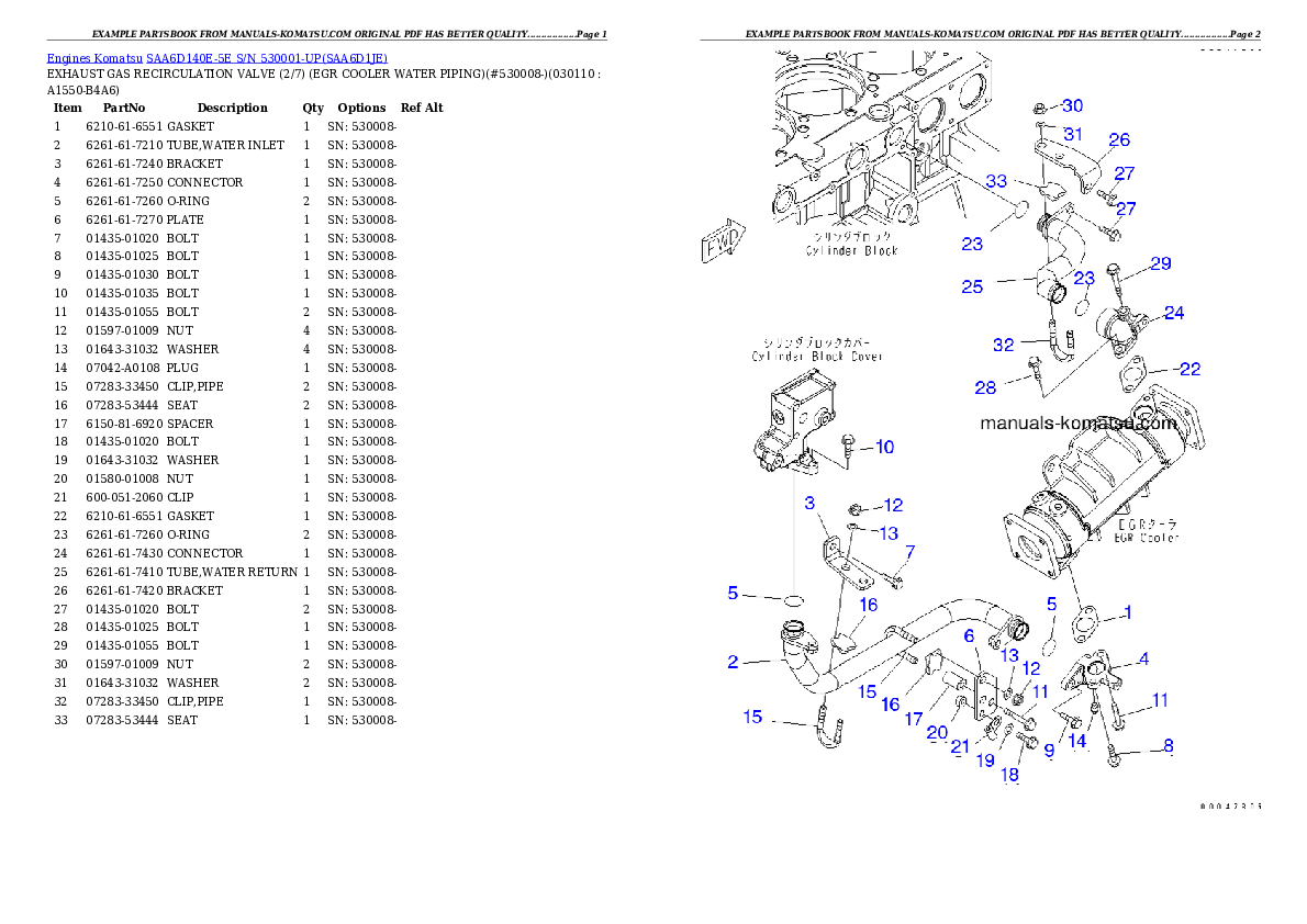 Protected: SAA6D140E-5E S/N 530001-UP Partsbook