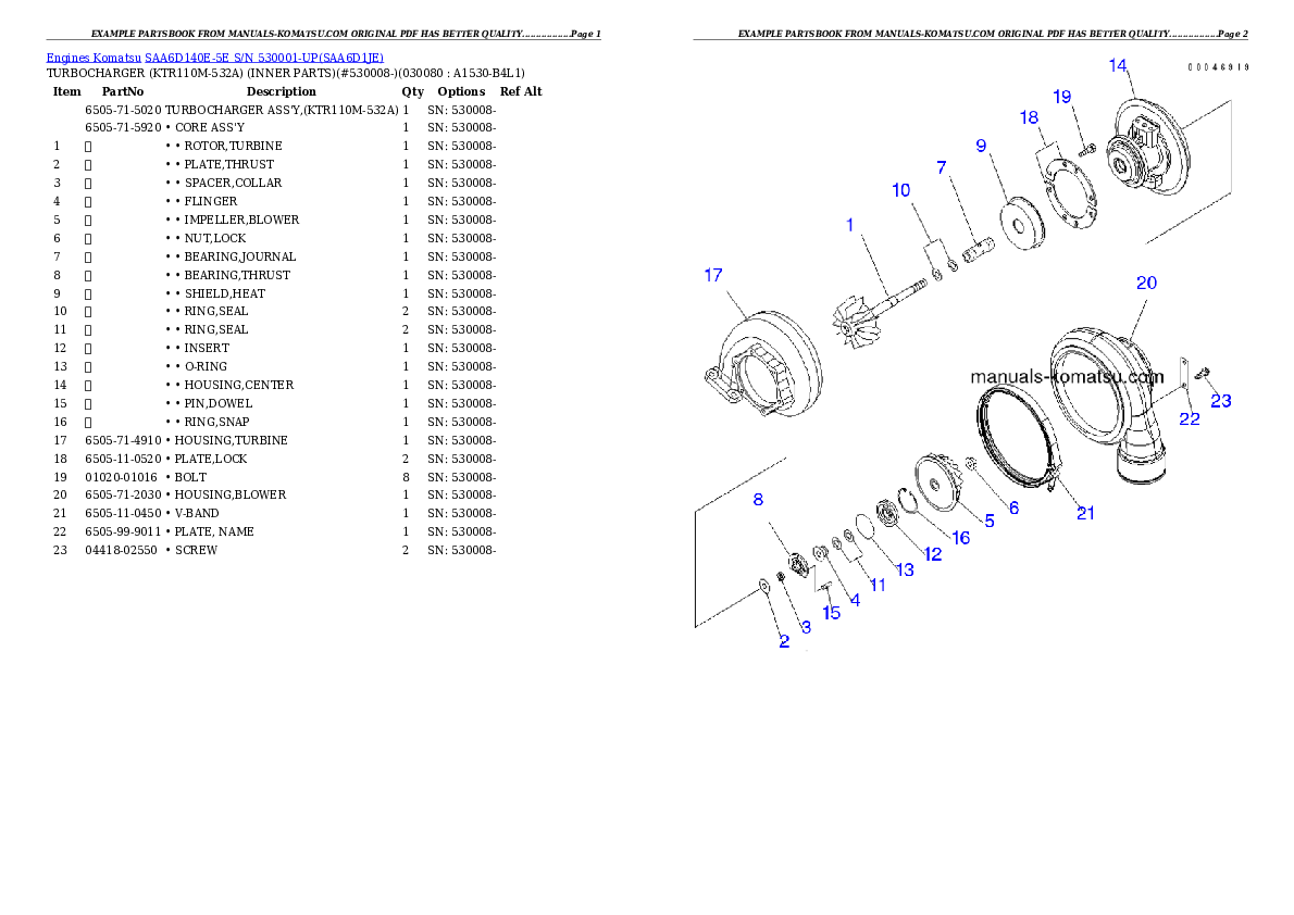 Protected: SAA6D140E-5E S/N 530001-UP Partsbook