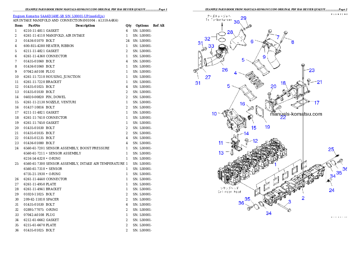 Protected: SAA6D140E-5B S/N 530001-UP Partsbook