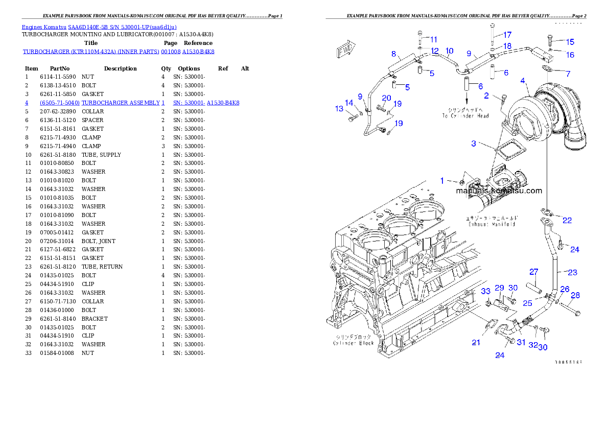 Protected: SAA6D140E-5B S/N 530001-UP Partsbook