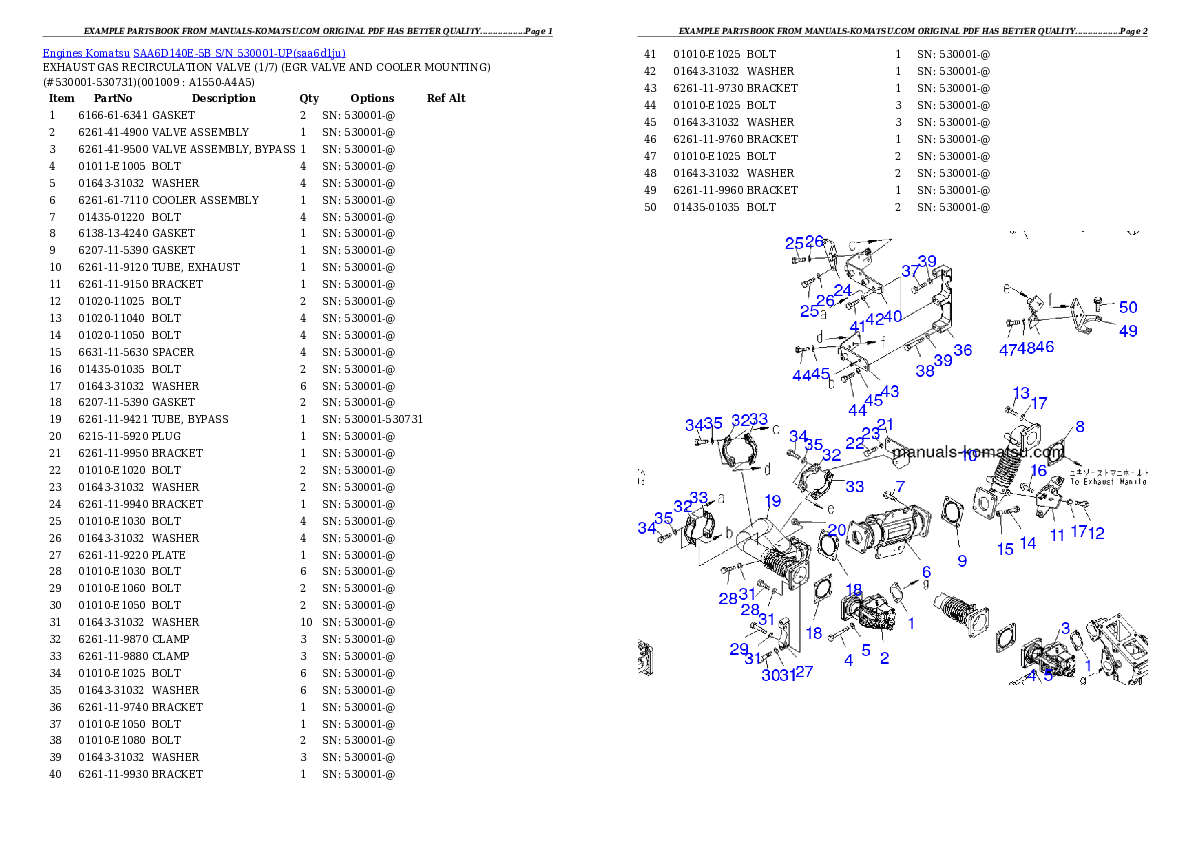 Protected: SAA6D140E-5B S/N 530001-UP Partsbook