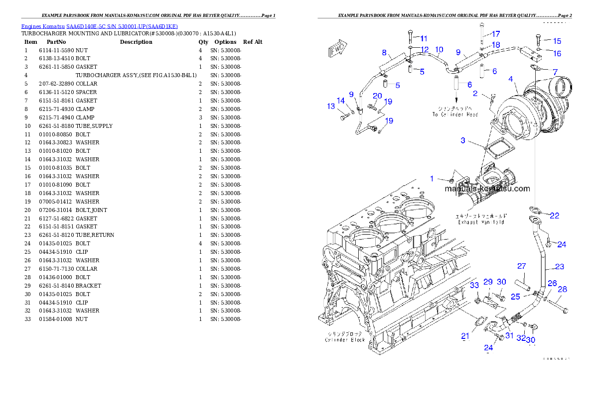 Protected: SAA6D140E-5C S/N 530001-UP Partsbook