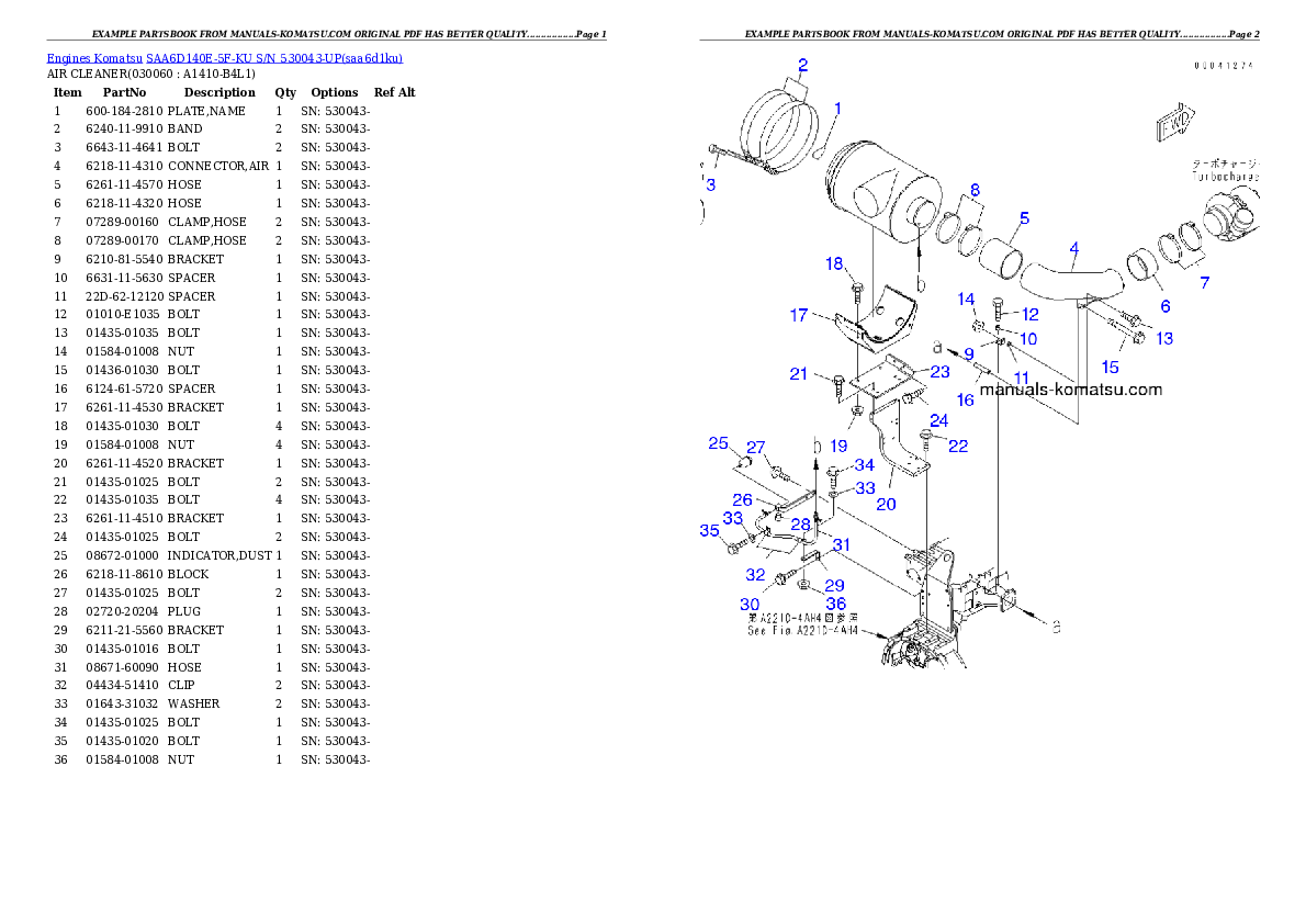 Protected: SAA6D140E-5F-KU S/N 530043-UP Partsbook