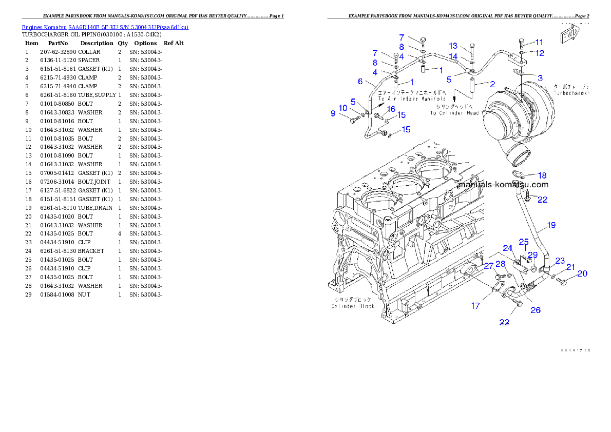 Protected: SAA6D140E-5F-KU S/N 530043-UP Partsbook