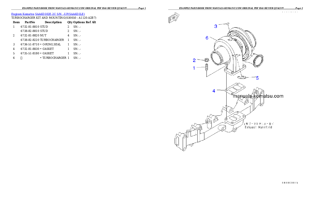Protected: SAA6D102E-2C S/N .-UP Partsbook