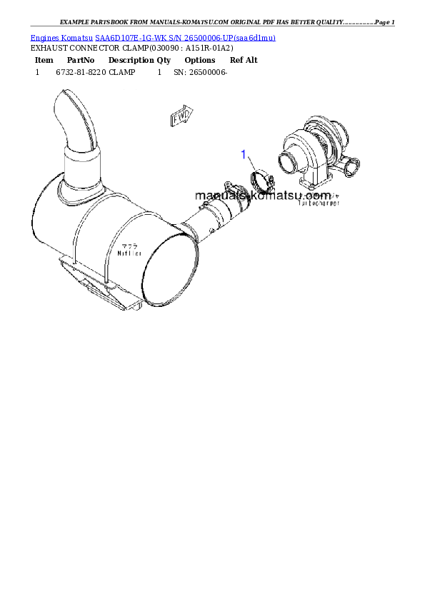 Protected: SAA6D107E-1G-WK S/N 26500006-UP Partsbook