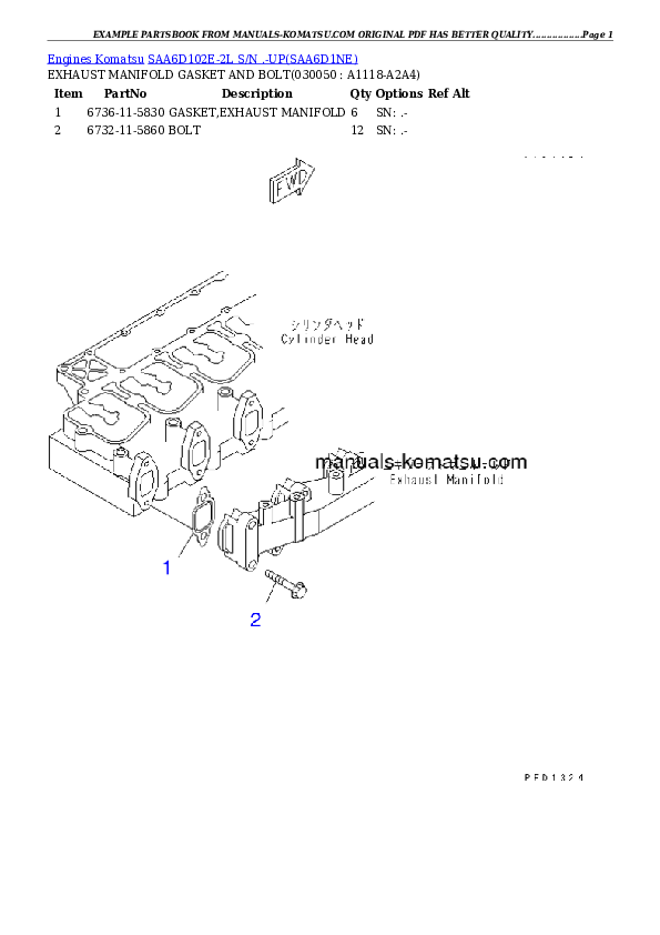 Protected: SAA6D102E-2L S/N .-UP Partsbook