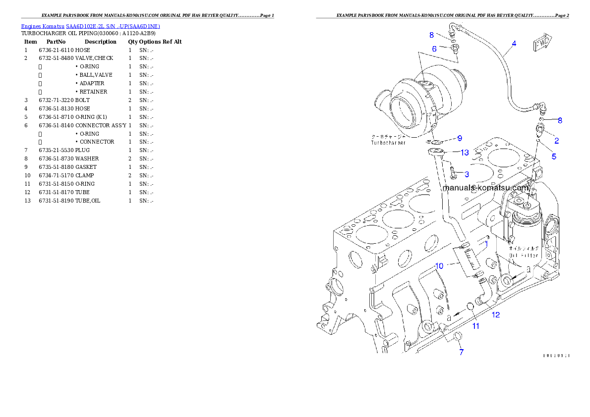 Protected: SAA6D102E-2L S/N .-UP Partsbook
