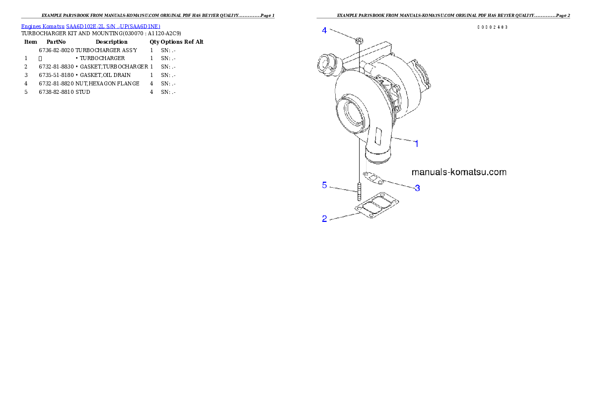 Protected: SAA6D102E-2L S/N .-UP Partsbook