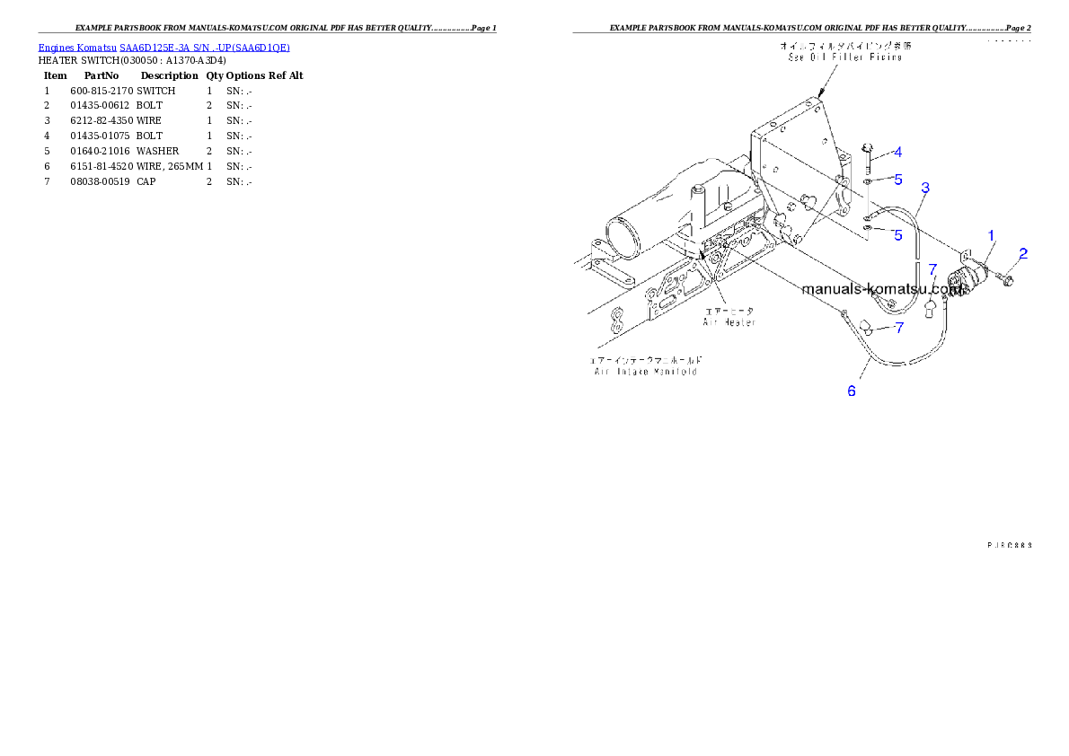 Protected: SAA6D125E-3A S/N .-UP Partsbook