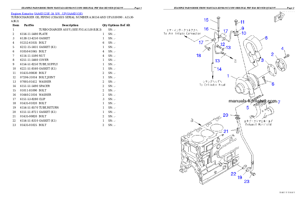 Protected: SAA6D125E-3A S/N .-UP Partsbook