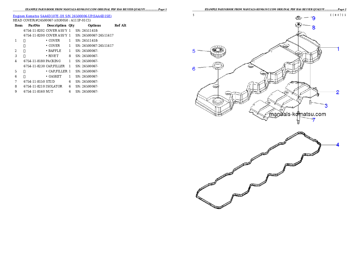 Protected: SAA6D107E-1H S/N 26500006-UP Partsbook