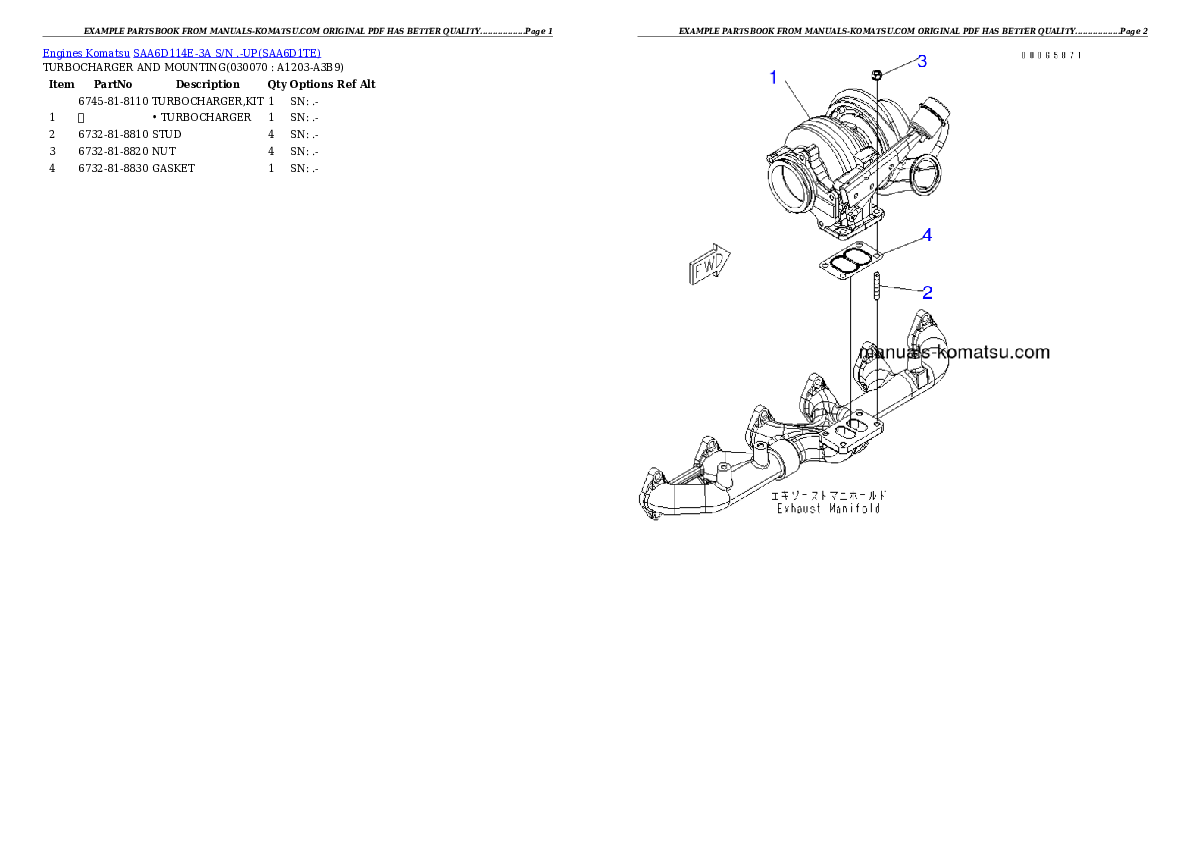 Protected: SAA6D114E-3A S/N .-UP Partsbook