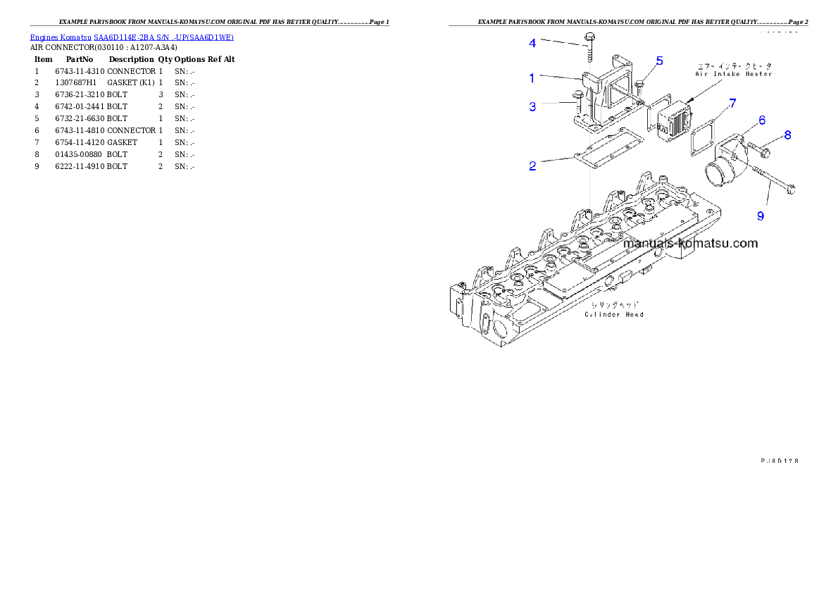 Protected: SAA6D114E-2BA S/N .-UP Partsbook