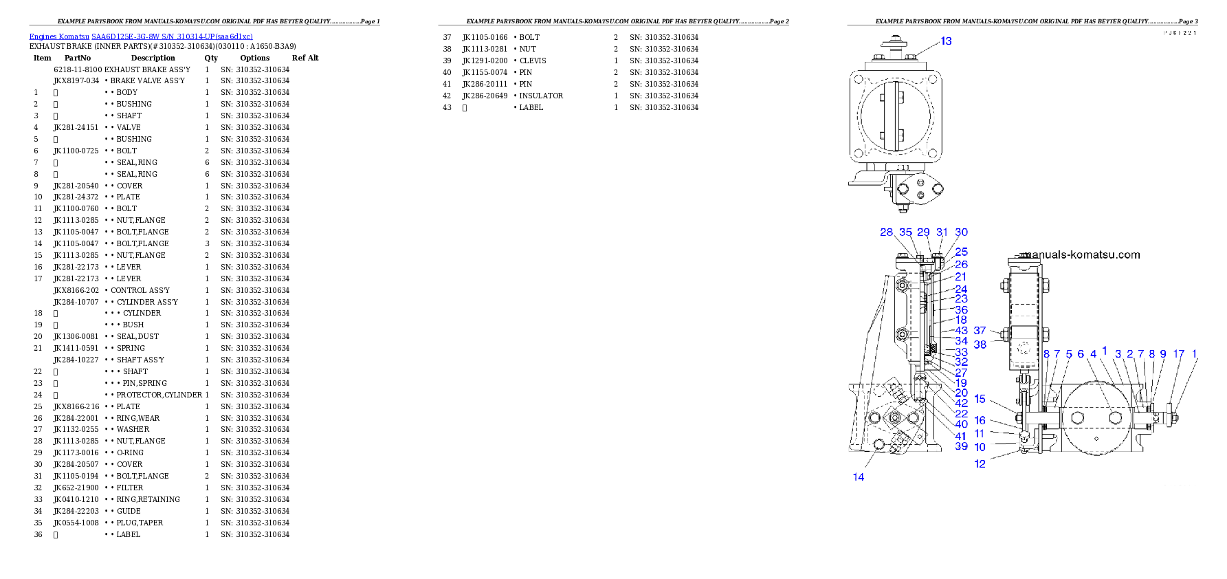 Protected: SAA6D125E-3G-8W S/N 310314-UP Partsbook