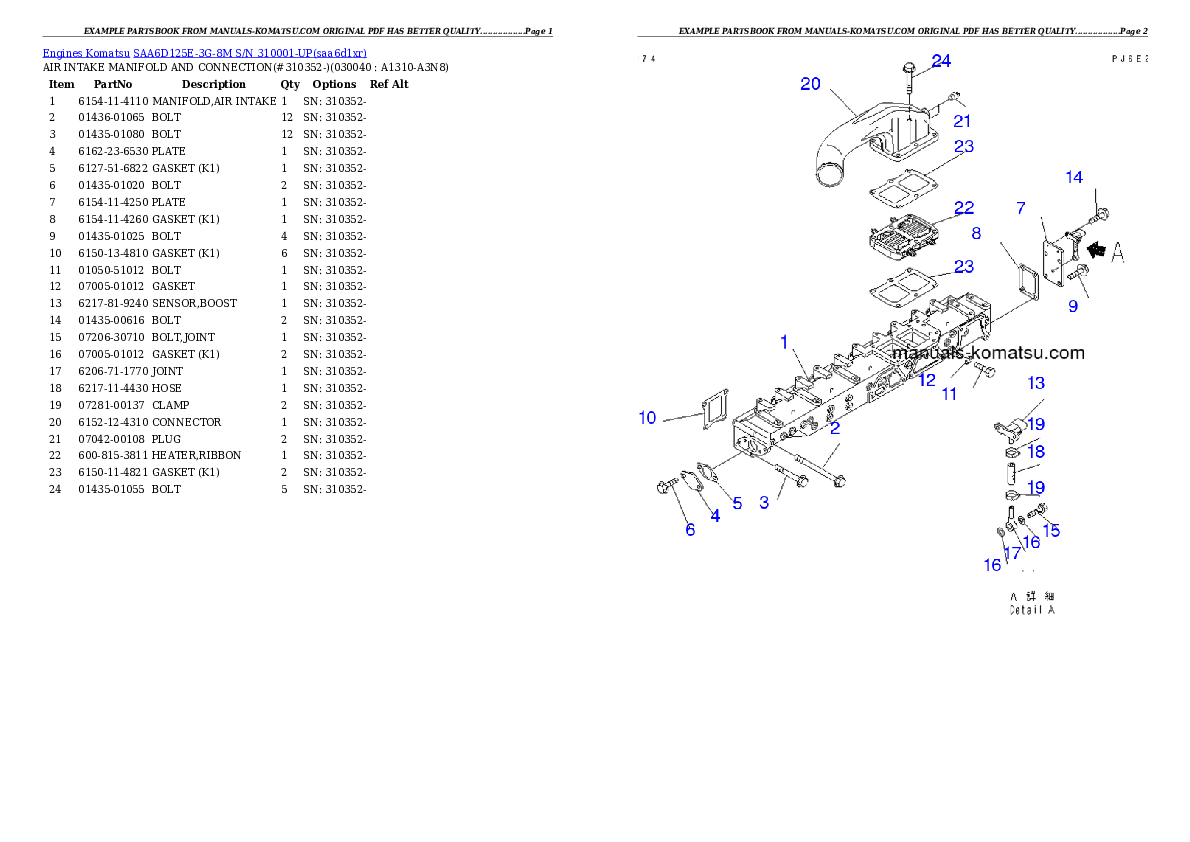 Protected: SAA6D125E-3G-8M S/N 310001-UP Partsbook